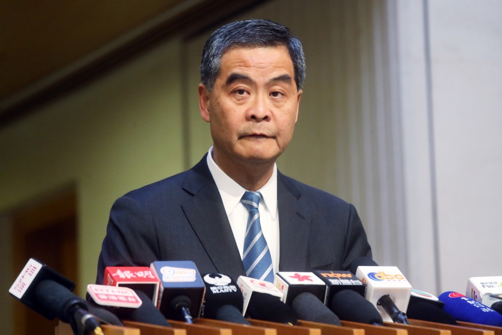 Chief Executive Leung Chun-ying echoed Chief Secretary Carrie Lam Cheng Yuet-ngor's stance, delivered in a staunch speech a day earlier. Photo: Dickson Lee