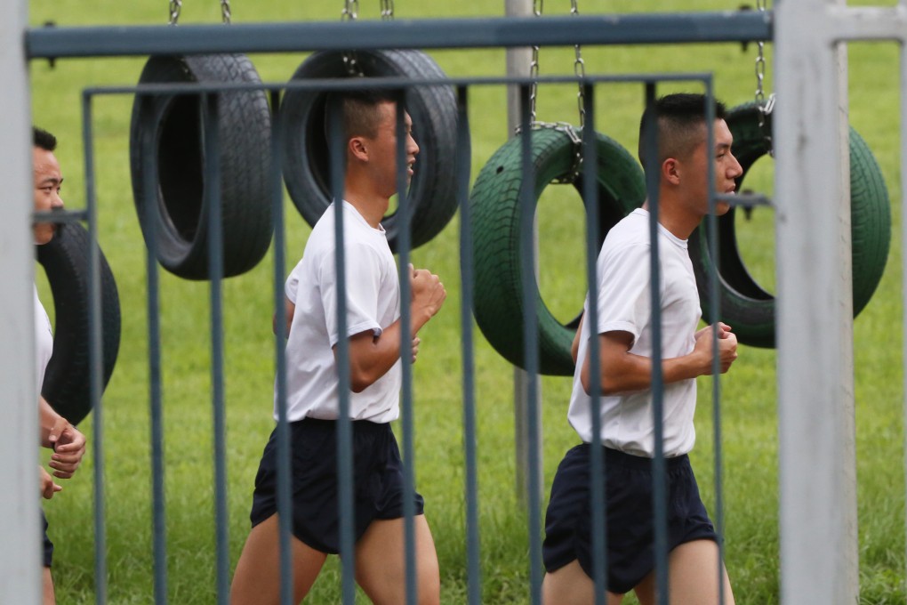 Police cadets undergoing a training at the Hong Kong Police College in Wong Chuk Hang. Photo: Felix Wong