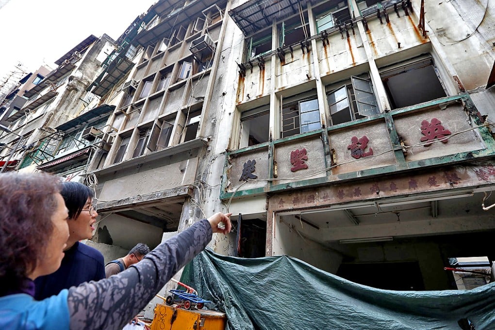 The old shop front in Peel Street, Central, which a heritage expert said was at least 70 years old and showed that coal was once traded in the city. Photo: Nora Tam
