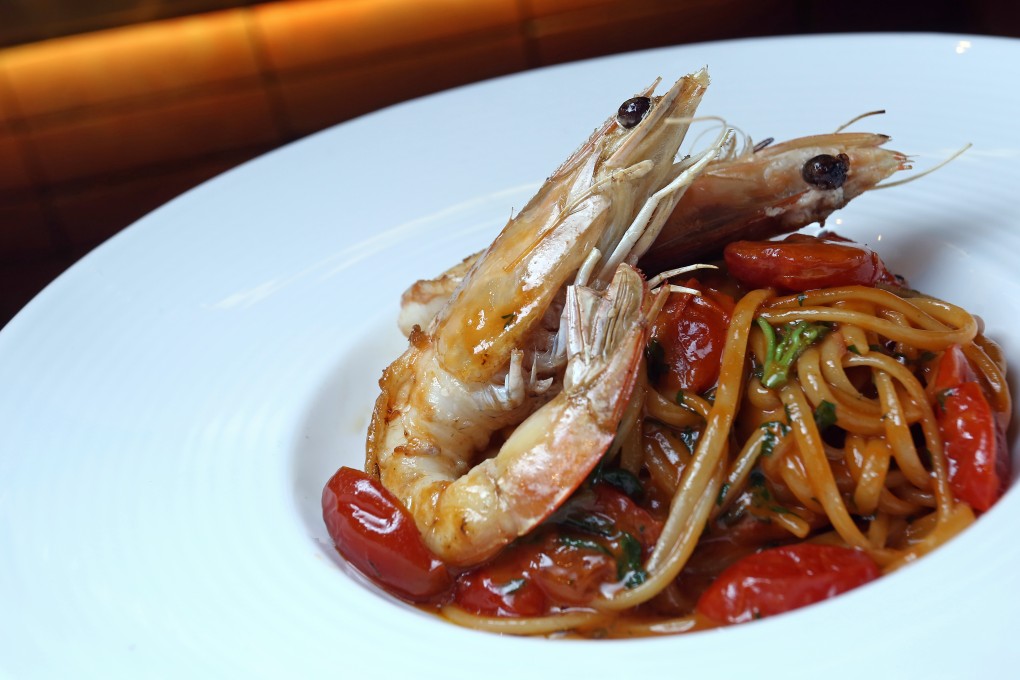 Prawn linguine at Passione.