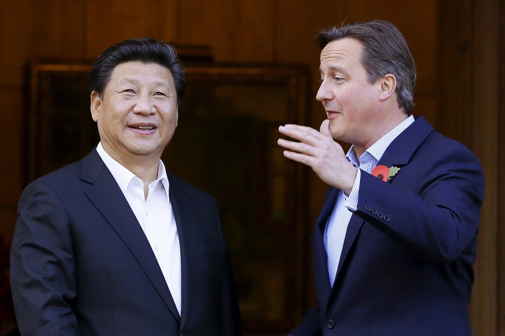 Xi and Cameron hold talks at Chequers, the prime minister's official country residence. Photo: Reuters