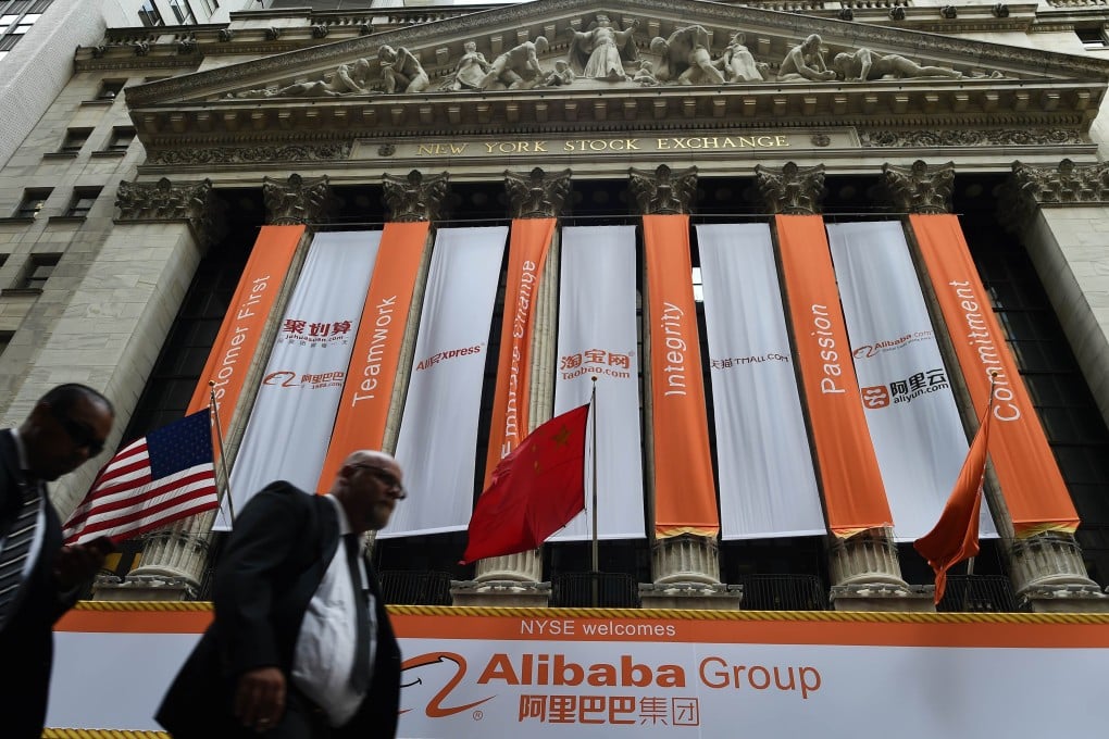 Shares in Alibaba in New York are up after an interest cut by China. Photo: AFP