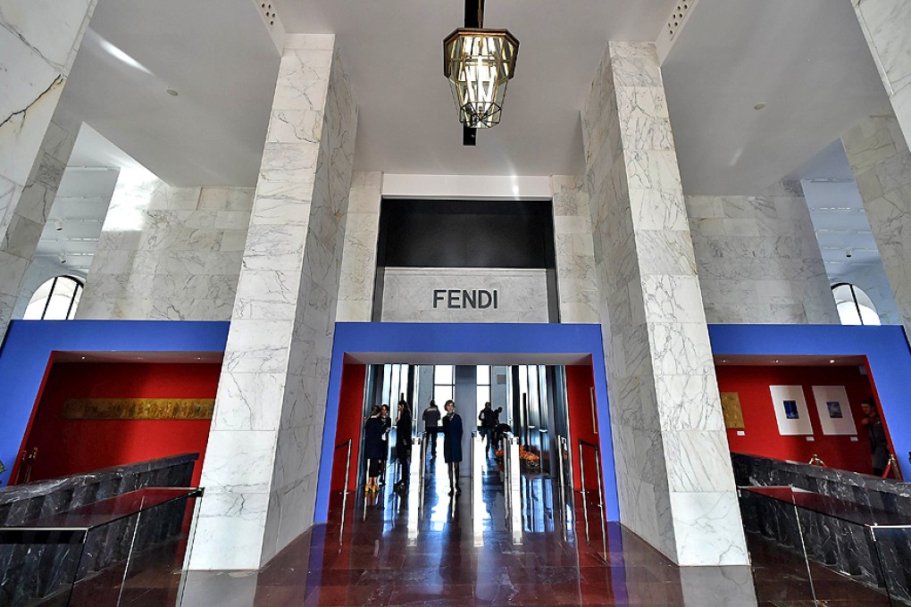 The entrance hall of the Palazzo della Civilta Italiana (Great House of Italian Civilisation) also named "Square Colosseum" where Fendi inaugurated its new headquarters, housing 500 employees and a free art exhibition on the ground floor in Rome. Photo: AFP