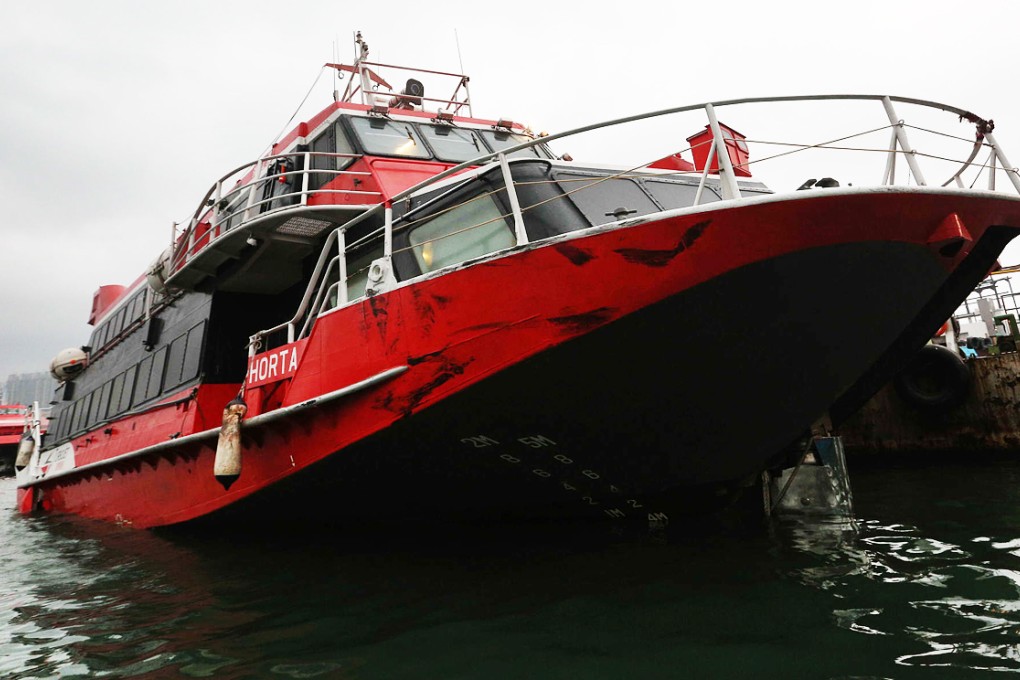 The Turbojet ferry, named Horta, was carrying 163 passengers and 11 crew on the way from Macau to Hong Kong. Photo: SCMP Pictures