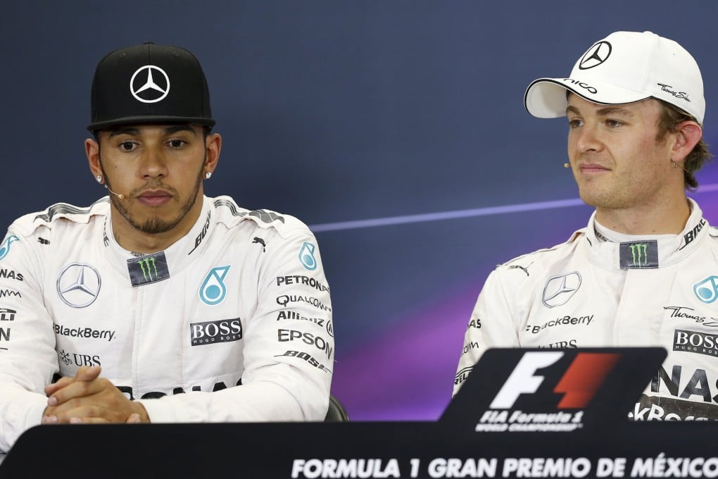 Lewis Hamilton and Nico Rosberg speak to the press. Photo: Reuters