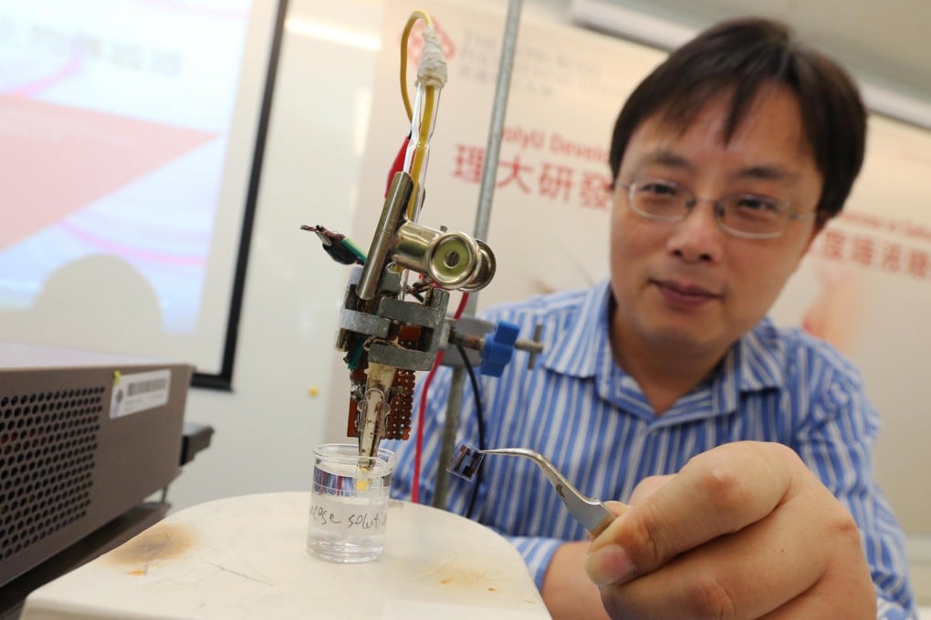 Dr Yan Feng and his team spent five years developing a sensor to measure glucose in saliva with the aim of producing kits that patients could use at home. Photo: David Wong