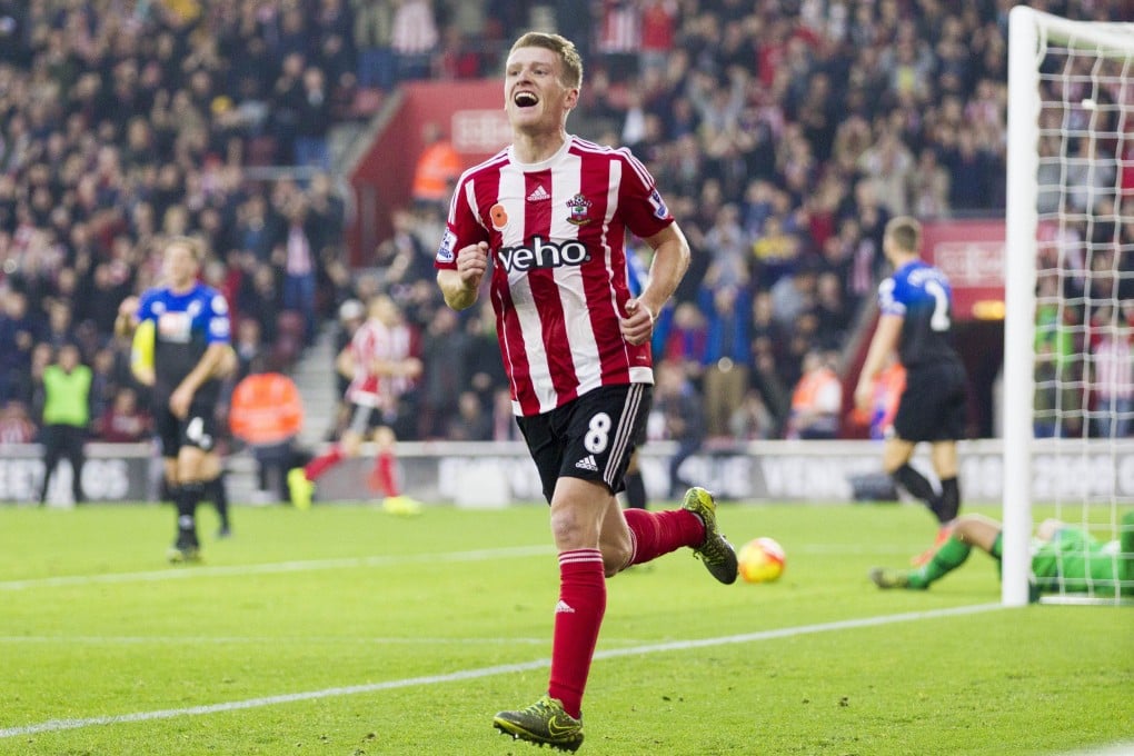 Southampton's Steven Davis celebrates bagging the opener in a 2-0 win over Bournemouth. Photo: AFP