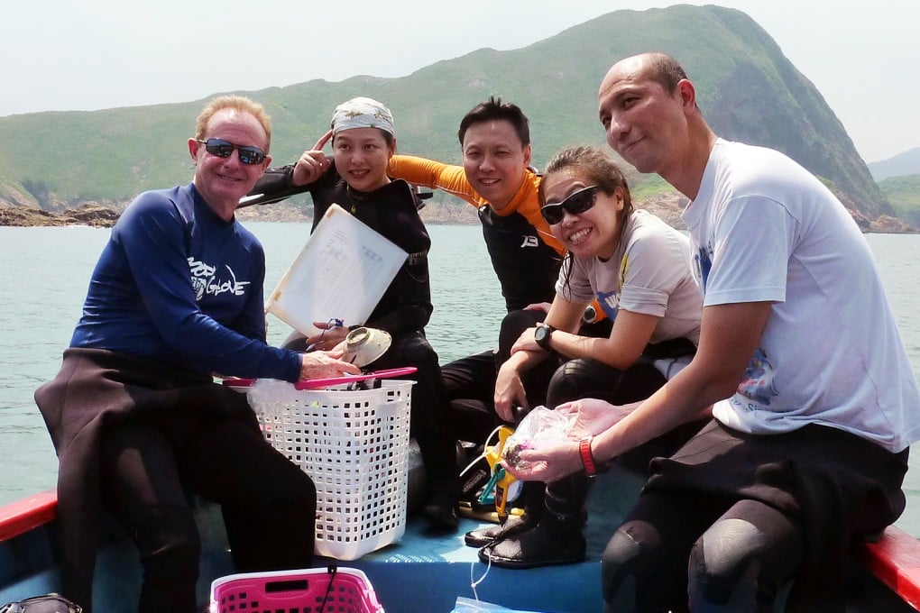 Underwater Heritage Group members Bill Jeffery, Tammy Chan, Marco Li, Lydia Ho and Rick Chan. Photo: SCMP Pictures