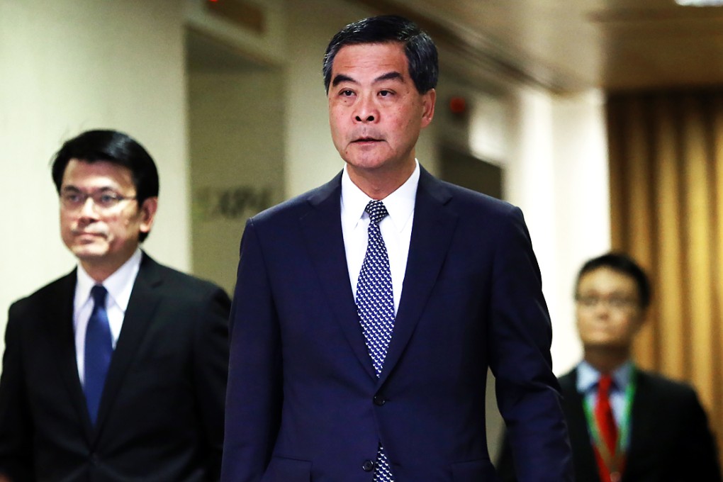 Leung Chun-ying condemned the HKU whistleblower on Tuesday. Photo: Sam Tsang