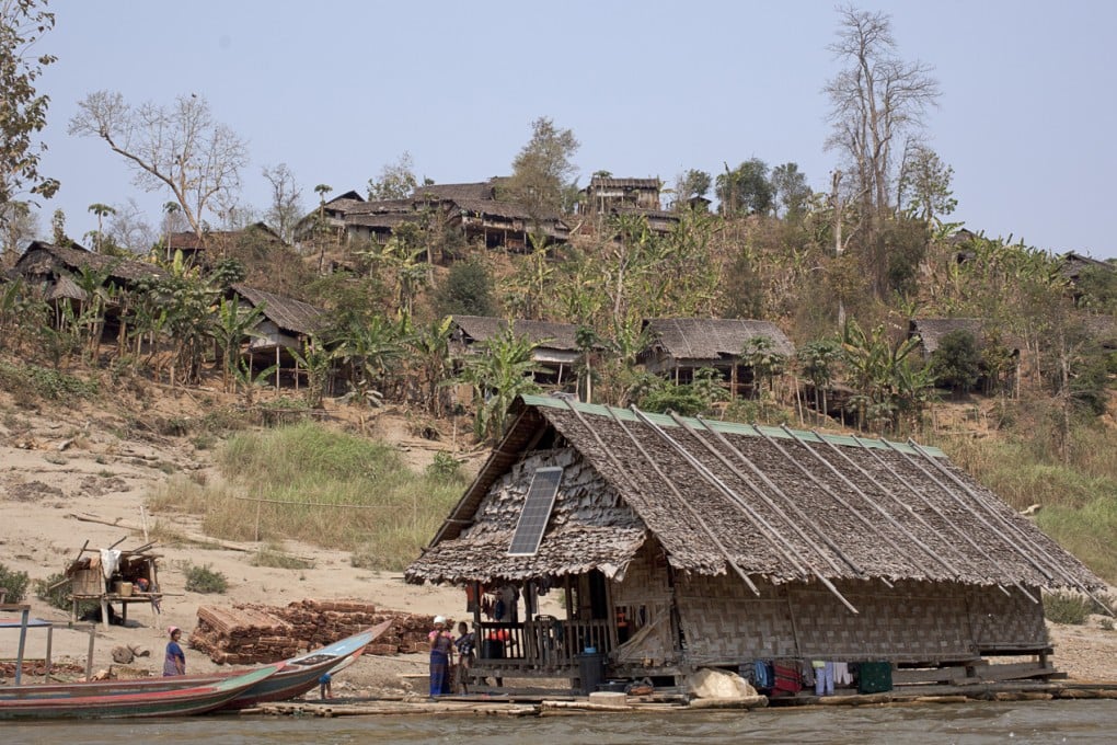 A village on the Salween River, in Karen State, Myanmar.
