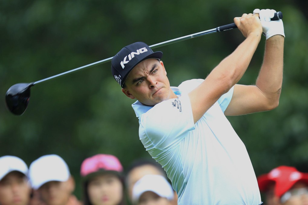 American Rickie Fowler tees off on the 14th hole in the first round of the HSBC Champions tournament at the Sheshan International Golf Club in Shanghai. Photo: AP