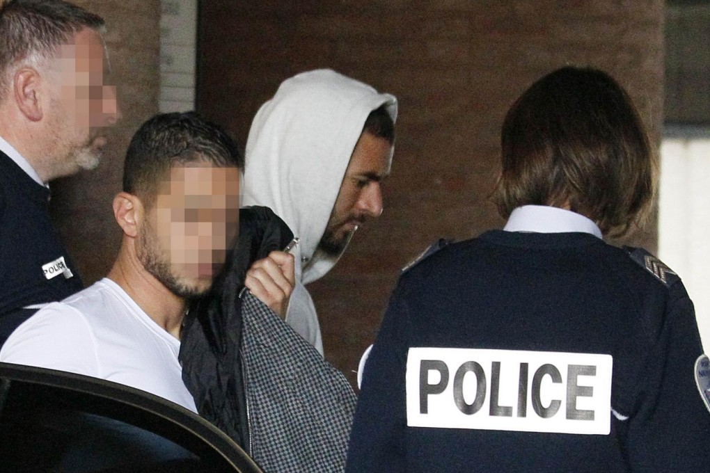 Karim Benzema leaves the courthouse in Versailles. Photo: AFP