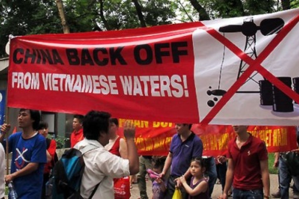 An anti-Chinese protest in Vietnam last year. Photo: AP