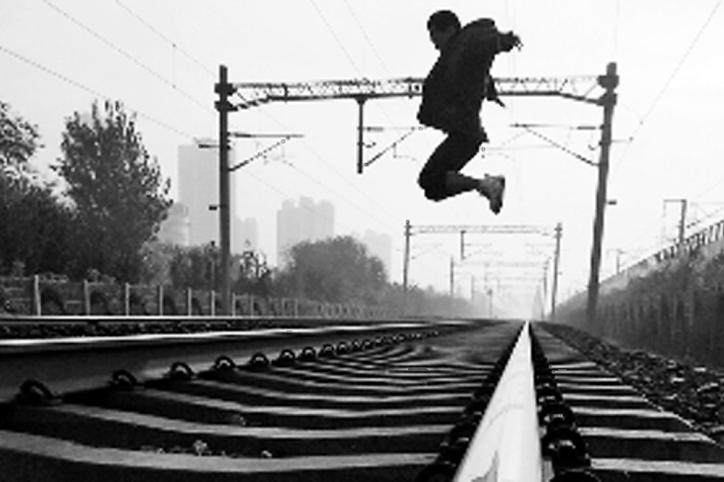 A selfie taken by the man before he fled from the track. Photo: SCMP Pictures