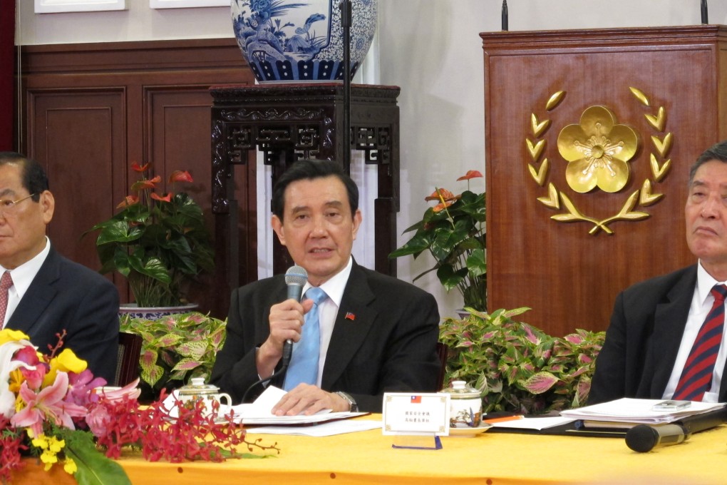 Taiwan President Ma Ying-jeou (centre) tells a press conference he hopes his November 7 summit with Chinese President Xi Jinping in Singapore will further develop ties between the two sides. Photo: Kyodo