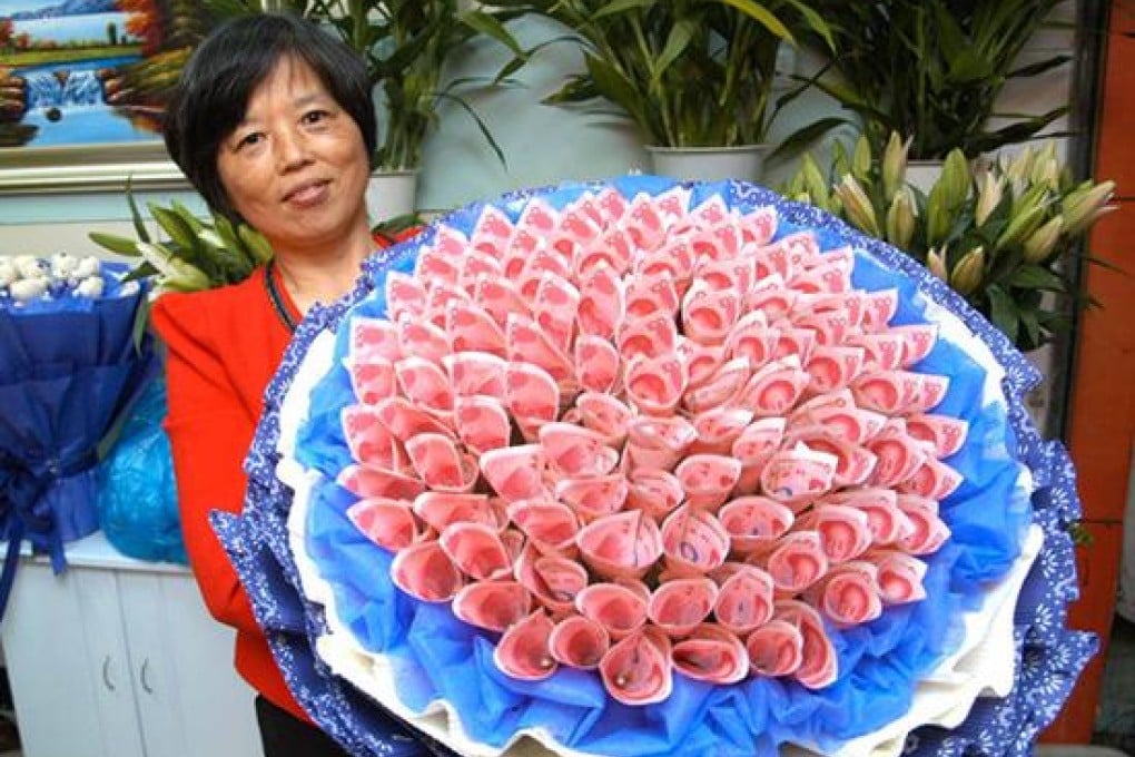 Well, that's one way to give a woman 10,000 yuan. Photo: SCMP Pictures