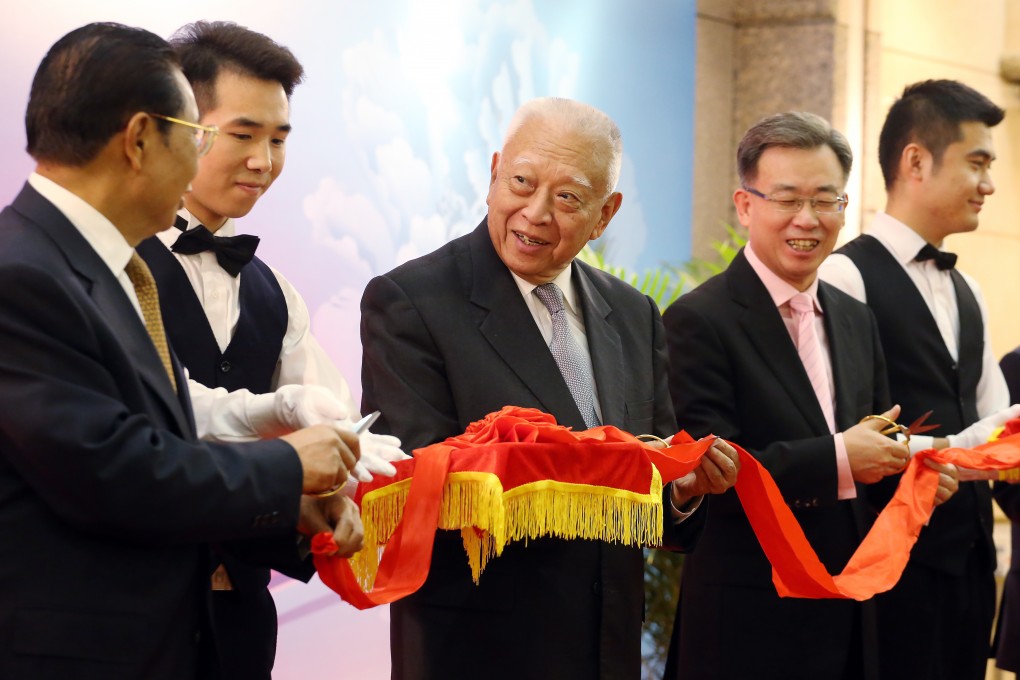 Former Hong Kong chief executive Tung Chee-hwa (centre) at the 'One Belt, One Road' exhibition in Hong Kong last month. Photo: Felix Wong