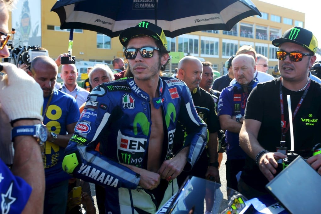 Seven-time MotoGP champion Valentino Rossi accused Marc Marquez of helping eventual champion Jorge Lorenzo to protect his lead. Photo: Reuters