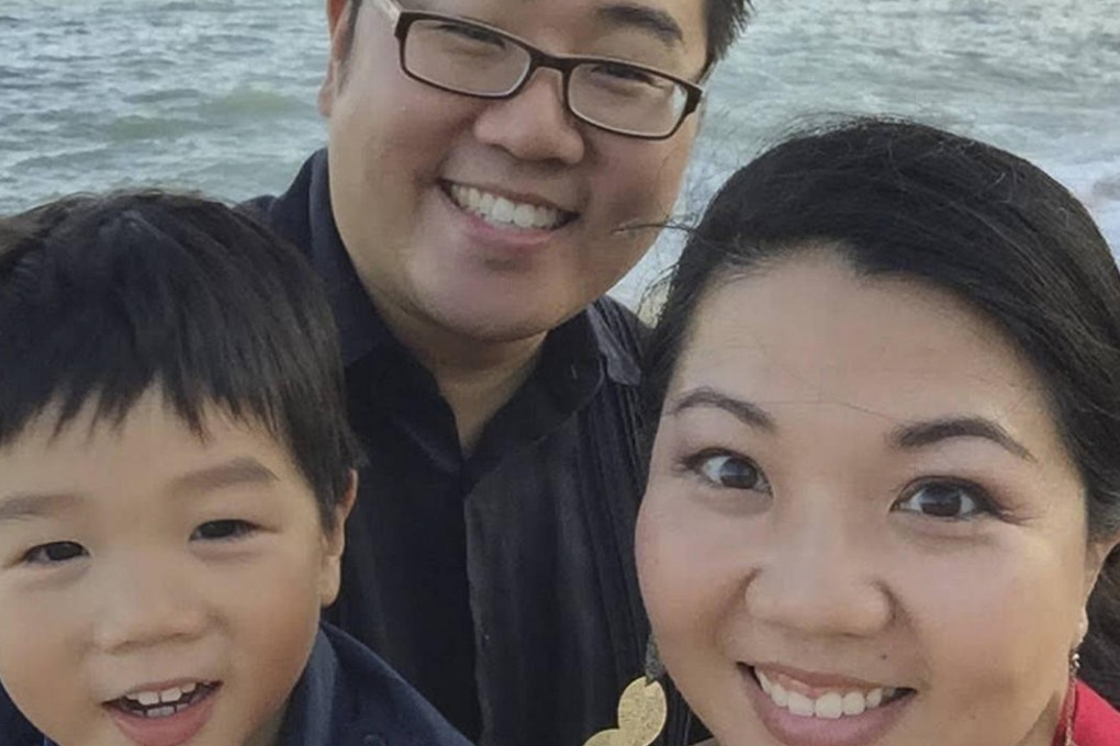 Calvin Tchiang, Melody Chen and their three-year-old son Xavier.