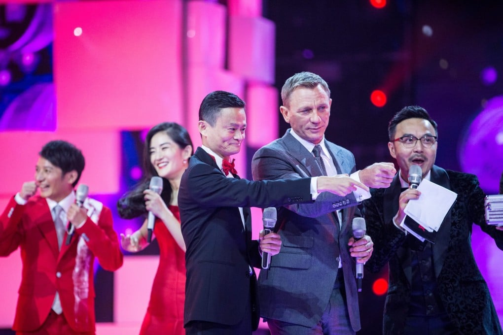 James Bond actor Daniel Craig and Alibaba's chairman Jack Ma appear during Tuesday night's TV gala promoting the event. Photo: Reuters