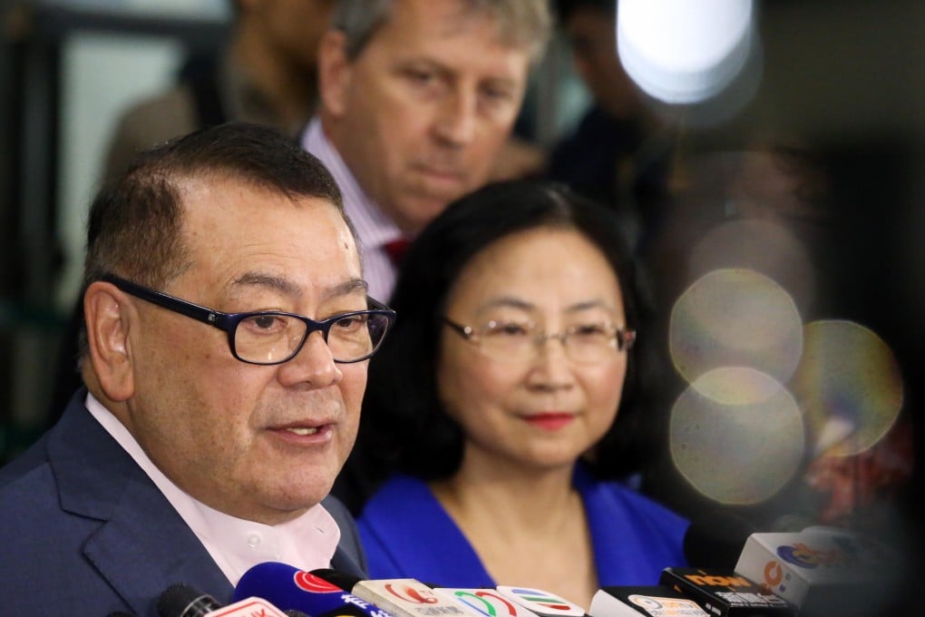 Abraham Razack and Margaret Leung yesterday.Photo: K. Y. Cheng