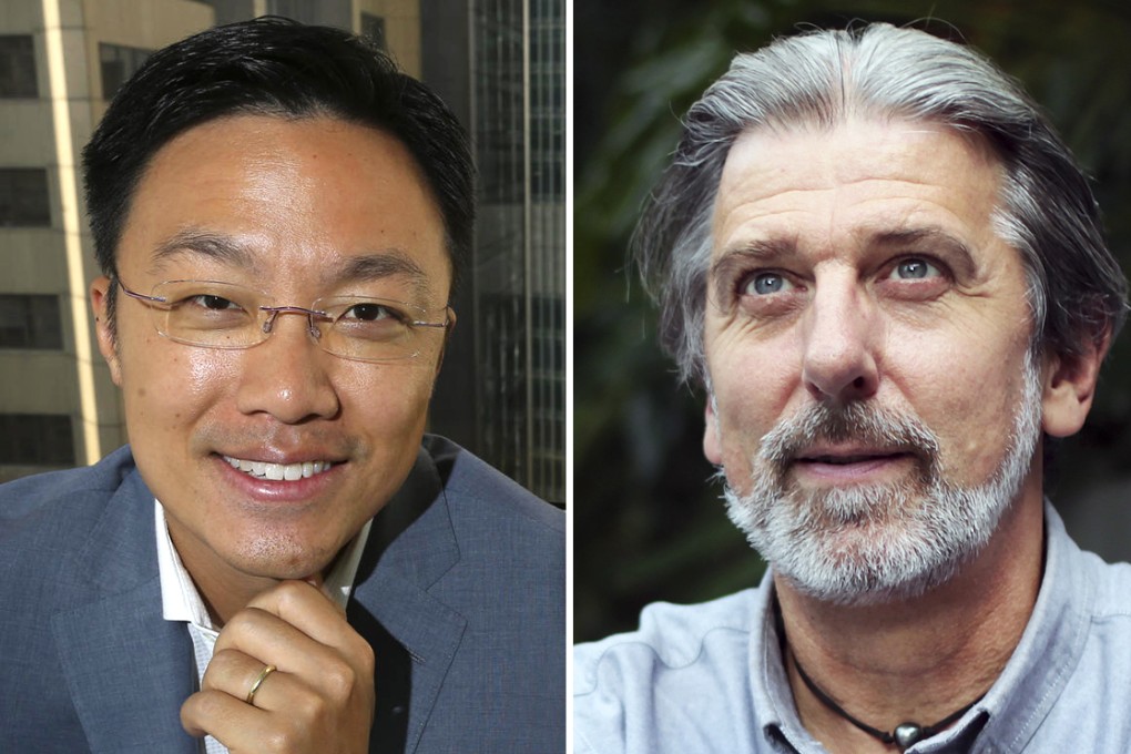 Jeremy Young (left) says he wins "hands down" by living near constituents, while Paul Zimmerman believes issues are more important. Photos: Dickson Lee, Bruce Yan