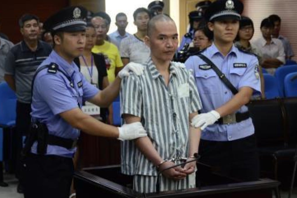 He Shenguo (above) was executed on Thursday after killing two people at a family planning office in 2013. Photo: China News Service