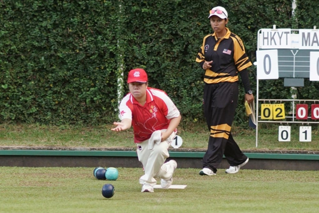 Hong Kong's Vivian Yip in action on Saturday in the women's pairs semi-final. Photo: SCMP Pictures