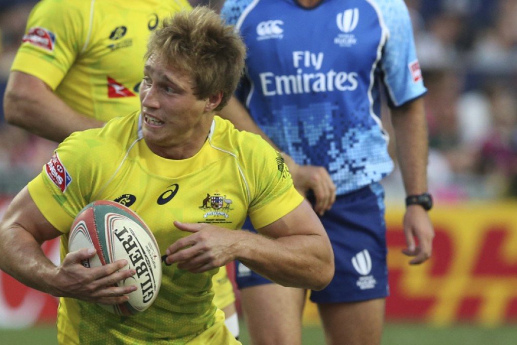Stand-out players for Australia at the Oceania Sevens in Auckland on Sunday included skipper Ed Jenkins, Greg Jeloudev and Tom Cusack, along with Jesse Parahi (pictured) who was playing his last sevens event before taking up a Super Rugby contract. KY Cheng/SCMP