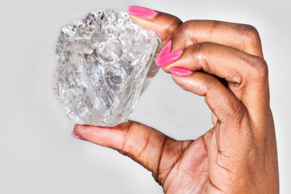 In this undated handout provided by the Lucara Diamond Corporation, a 1,111 carat gem quality, Type IIa diamond is seen displayed. Photo: AFP