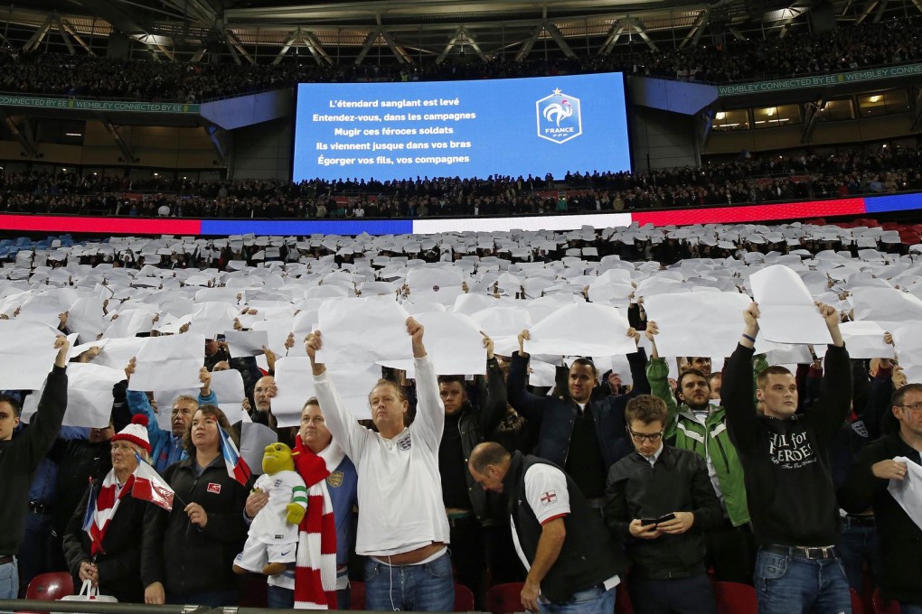 England fans show their support for France at Wembley. Photo: AFP