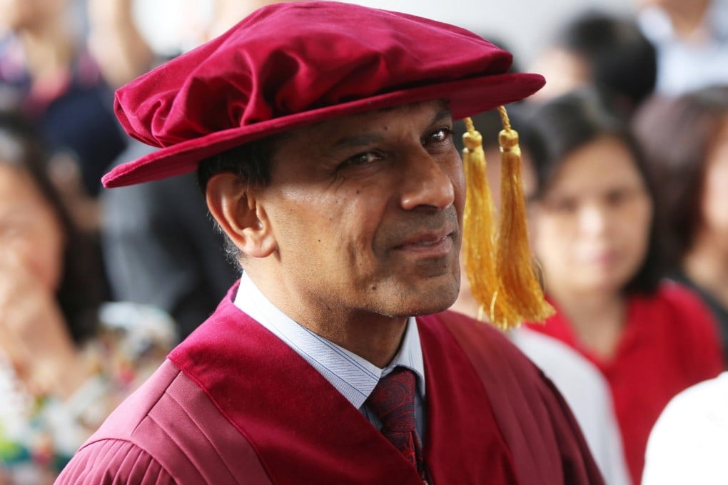 Indian central bank governor Raghuram Rajan being conferred an honorary doctorate by the HKUST yesterday. Photo: Edward Wong