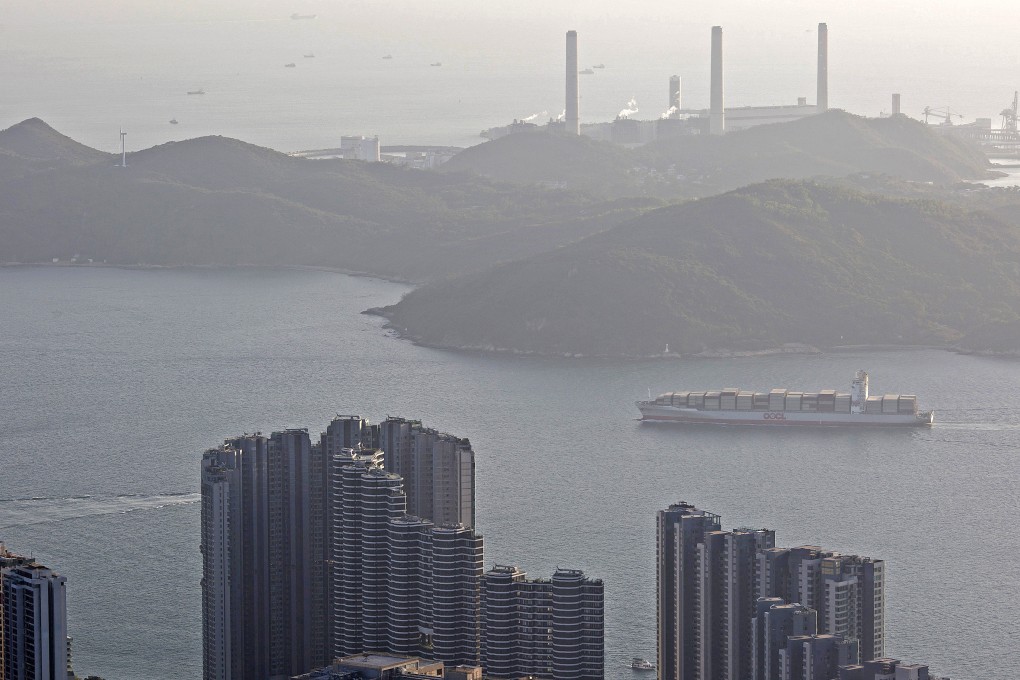 Hong Kong electric power plant on Lamma island is visible from Pok Fu Lam on Hong Kong Kong island. Photo: Bloomberg