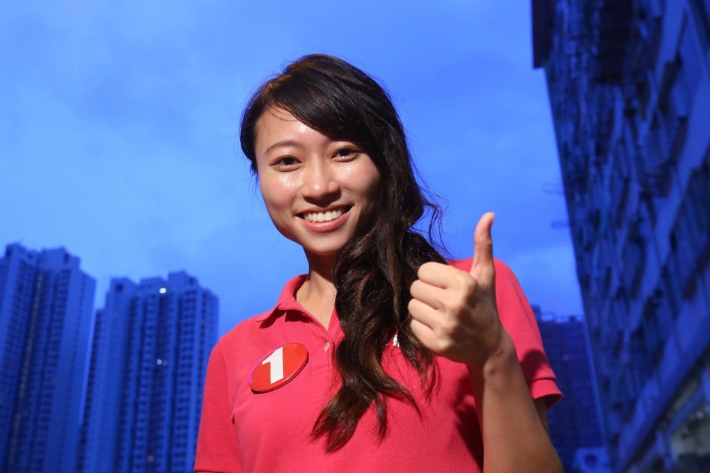 Joephy Chan Wing-yan on the campaign trail in Sham Shui Po. Photo: Edmond So