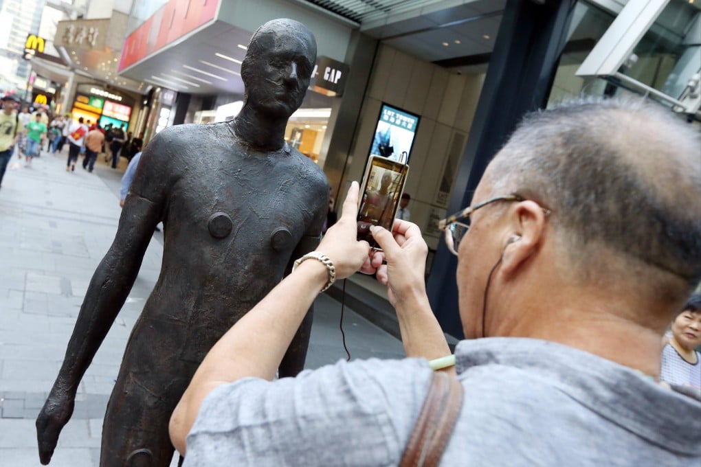 Fresh controversy has erupted over Antony Gormley's installations in Central .Photo: Felix Wong