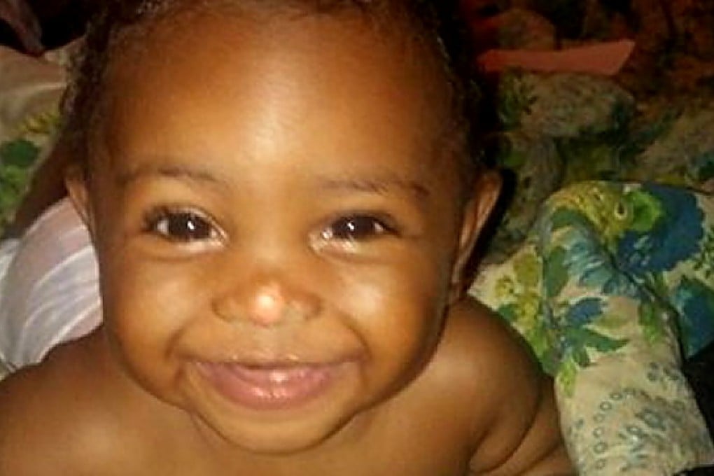 J'Zyra Thompson was placed inside an oven by her three-year-old twin siblings. She became trapped inside when it somehow toppled over onto its door. Photo: Facebook