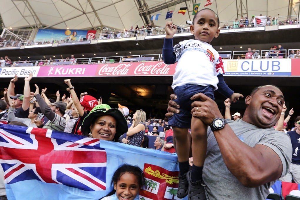 Fiji fans cheer during the 2015 Sevens tournament in Hong Kong in March. Photo: Sam Tsang/SCMP