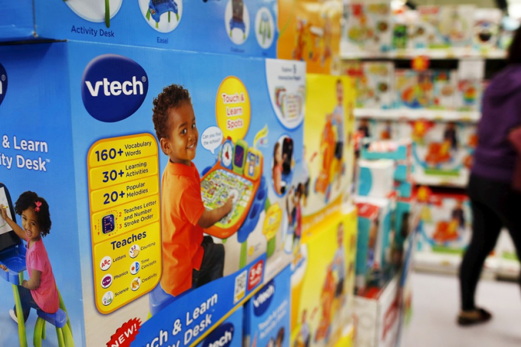 VTech's products are seen on display at a toy store in Hong Kong on Monday. Photo: Reuters
