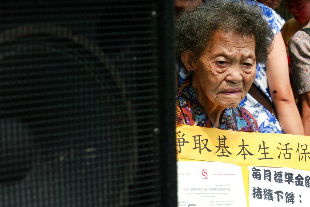 Social Welfare Department provides a monthly allowance of around HK$2,200 for the Old Age Living Allowance. Photo: Martin Chan