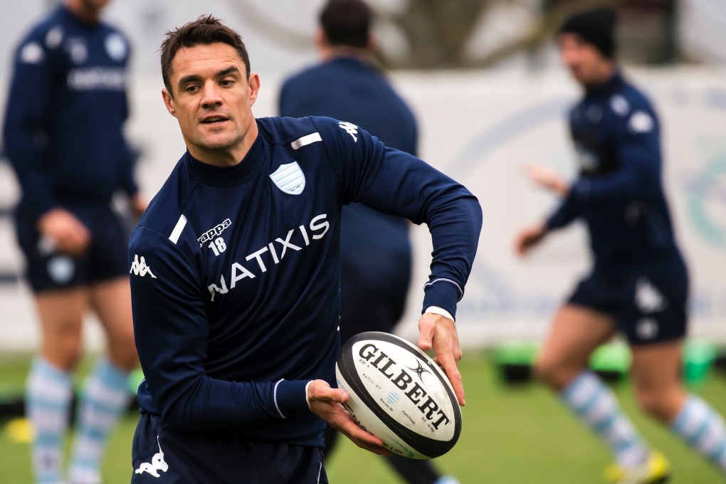 Dan Carter, whom many regard as the game's best fly-half, works out in Paris with his Racing 92 team-mates. Photo: AFP