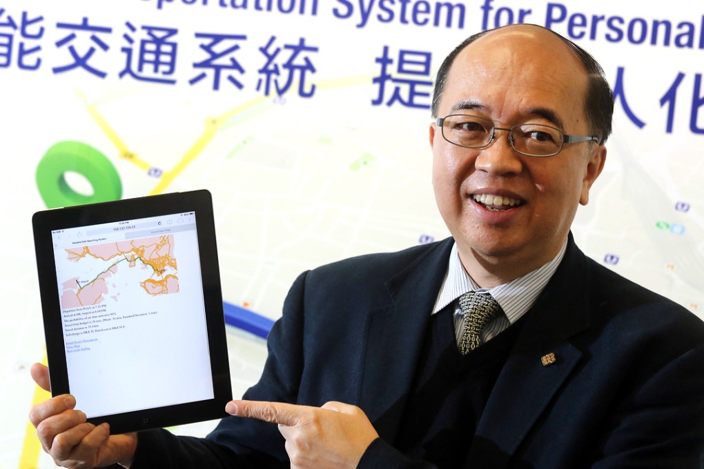 William H.K. Lam, the head of the department of civil and environmental engineering, introduces the scheme at PolyU. Photo: Dickson Lee