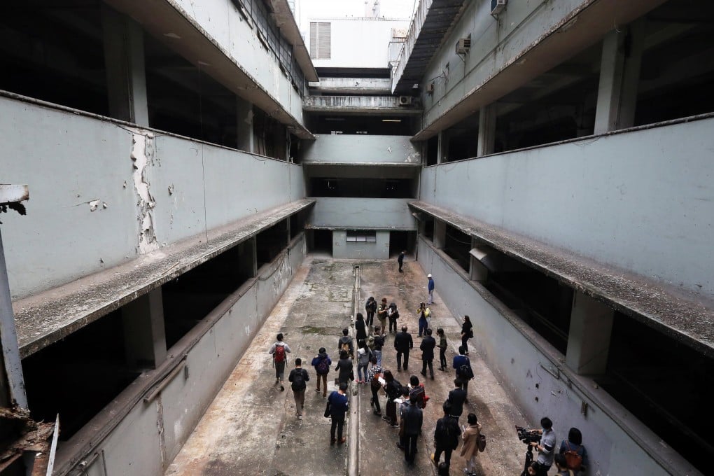 Journalists visit Central Market, which the Urban Renewal Authority hopes to reopen to the public in 2020 at the earliest.Photo: Dickson Lee