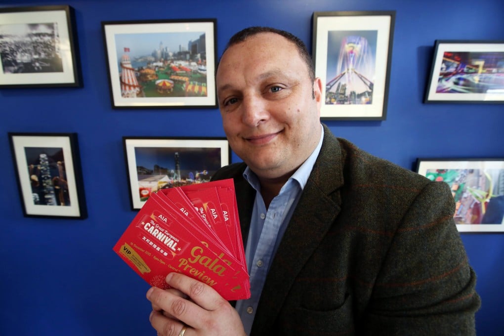 Michael Denmark is spreading festive cheer. Photo: Edward Wong