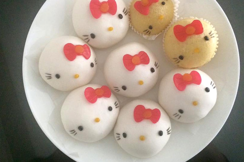 The picture from CY Leung’s Facebook post of Hello Kitty dim sum served during a visit by primary school children to Government House on Sunday. Photo: SCMP Pictures