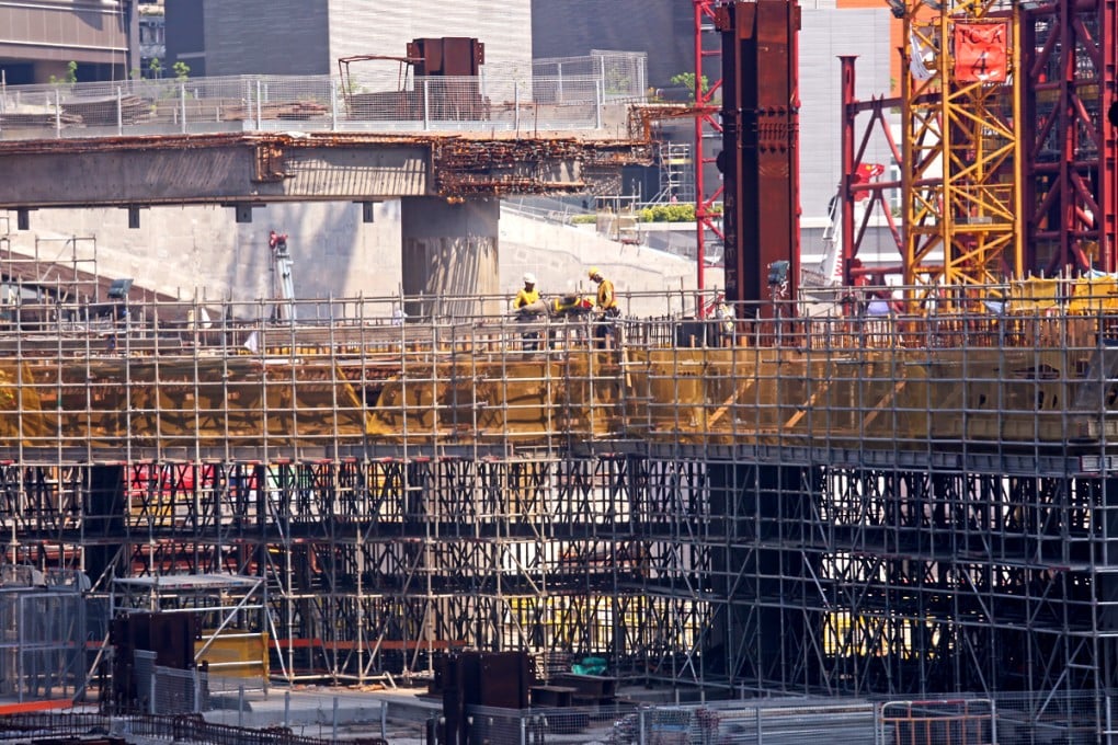 Construction of the terminal of Guangzhou-Shenzhen-Hong Kong Express Rail Link at West Kowloon near the Austin Station, Kowloon Southern Link. Photo: Nora Tam