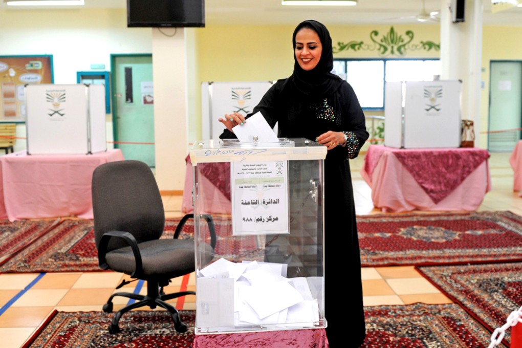 After holding the first elections where woman can vote in Saudi Arabia yesterday, a woman has won a seat on the municipal council for the first time. Photo: AFP