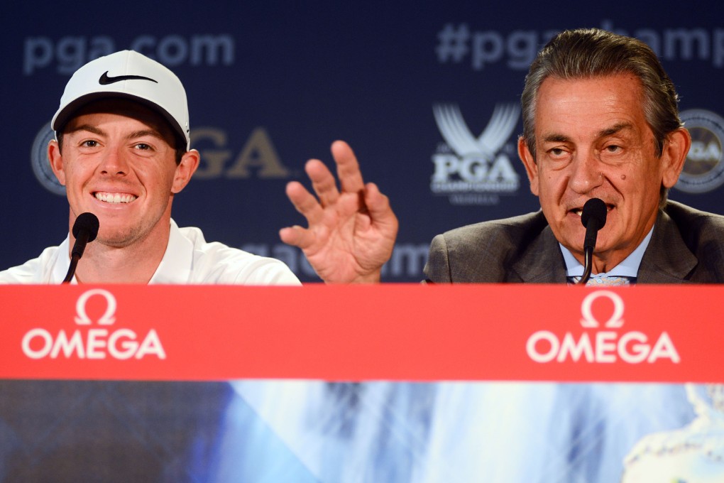 Rory McIlroy (left) represents Omega.