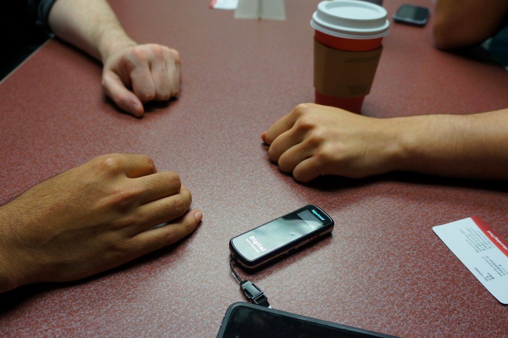 The founders of the University of British Columbia's White Student Union (well, their arms, anyway) - "Rajesh" (bottom left), "Hayden" (top) and "Mark". Photo: Ian Young