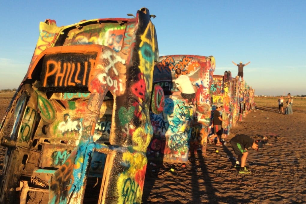 The Cadillac Ranch, outside Amarillo, Texas. Photos: Mark Footer