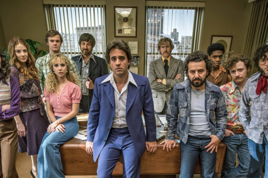 The cast of Vinyl, including Ray Romano (fifth from left) and Bobby Cannavale (centre).
